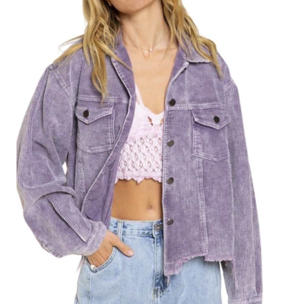 POL Women's Lavender Corduroy Jacket